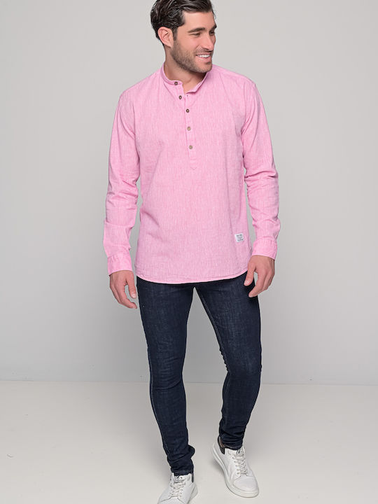 Ben Tailor Komo 0575 Men's Shirt Long-sleeved Linen Pink BENT.0575