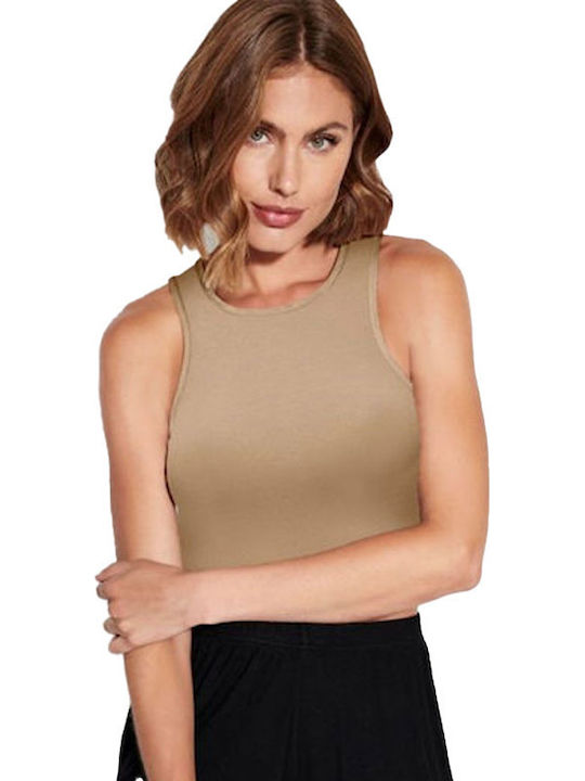 Only Damen Sommer Crop Top Ärmellos Irish Cream