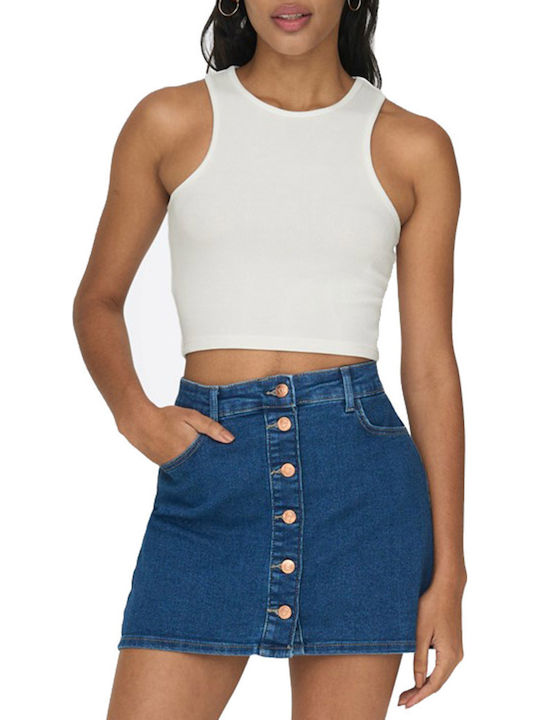 Only Damen Sommer Crop Top Baumwolle Ärmellos C...