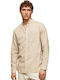 Levenshulme Long Sleeve Shirt in Regular Fit Beige