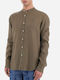 Long-sleeved Linen Shirt Khaki