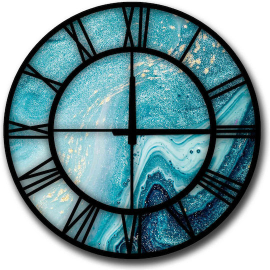 Wallity Wall Clock Plastic Black/Blue Ø50cm
