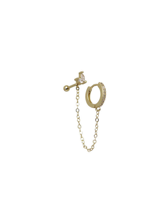 Ro-Ro Accessories Single Earring Hoop made of Steel Gold Plated