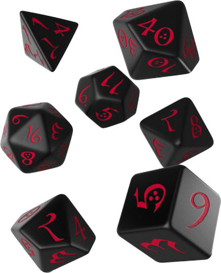 Q Workshop Dungeons & Dragons Classic Dice Black/Red (7) QWOCLE06