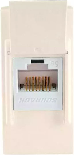 Geyer Μονή Πρίζα Δικτύου RJ45 με Πλαίσιο σε Μπεζ Χρώμα 744502S