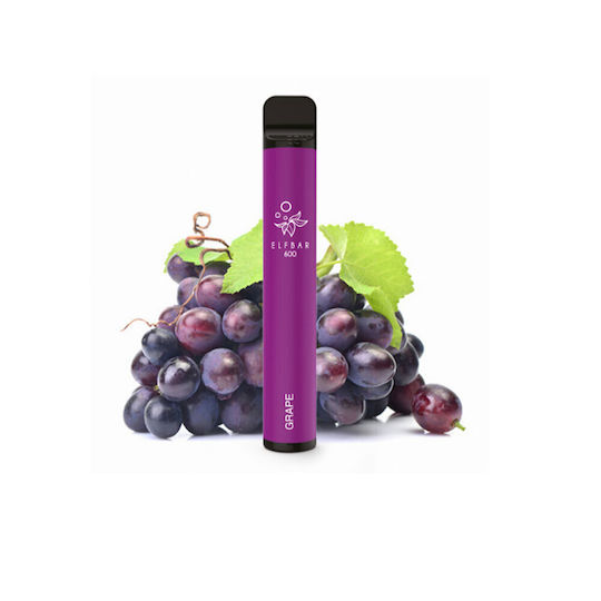 Elf Bar Einweg E-Zigarette 600 Züge Weintrauben 2ml 18mg Grape Lila 1Stück