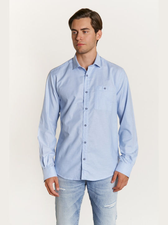 Edward Jeans Men's Shirt Long Sleeve Light Blue