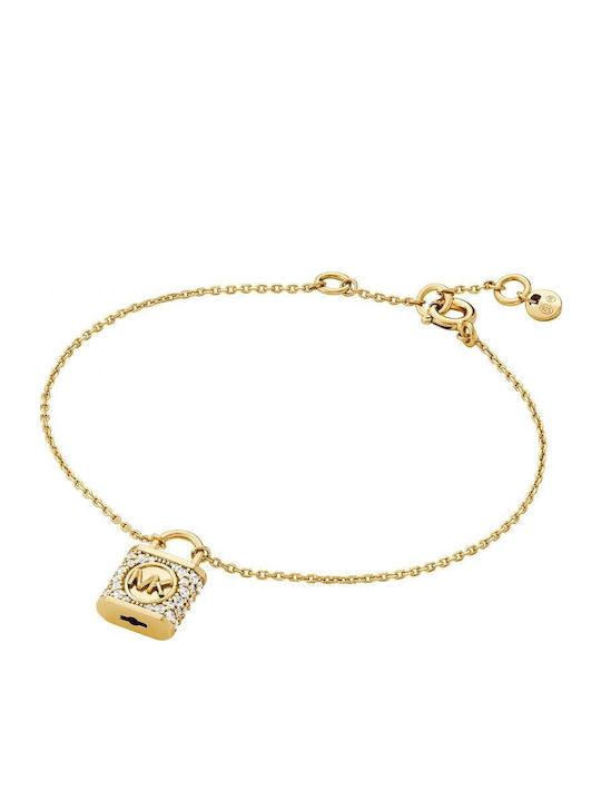 Michael Kors Premium Women's Silver Chain Bracelet Gold Plated with Zircon 16cm