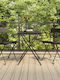 Outdoor-Stuhl Metallisch Schwarz 2Stück 40x45x79εκ.