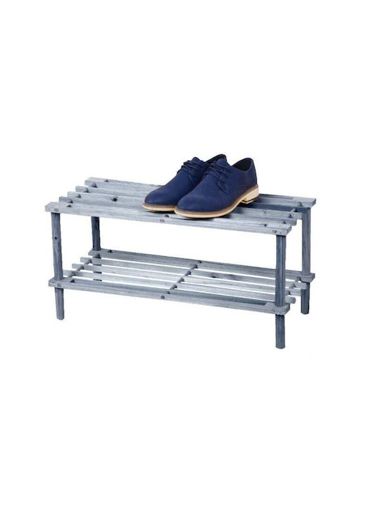 31544 Shoe Organizer with 2 Shelves Blue 63x26x29cm