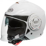 LS2 Jet Helmet with Sun Visor ECE 22.05 1300gr Glossy White U8