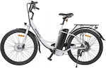 Velogreen Myatu 26" Λευκό Ηλεκτρικό Ποδήλατο Πόλης με 7 Ταχύτητες και Δισκόφρενα