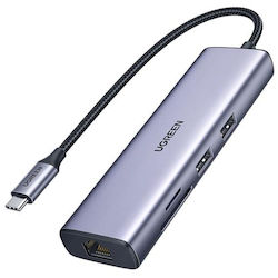 Ugreen CM512 USB-C Докинг станция с HDMI 4K PD Етърнет
