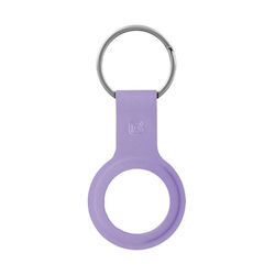 Crong Silicone Keychain Case for AirTag Purple