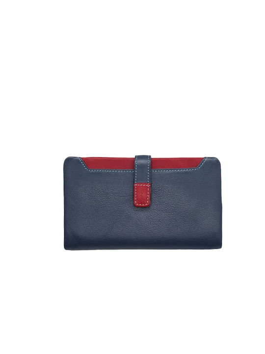Kion Large Leather Women's Wallet Blue/Red