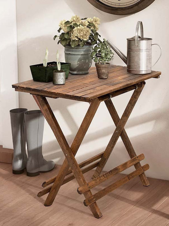 Queen Outdoor Dinner Foldable Wood Table Natural 60x60x75cm