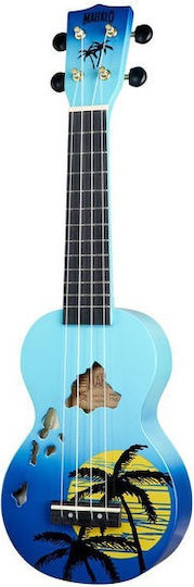 Mahalo Hawaii Soprano Γιουκαλίλι Blue with Hawaii Design
