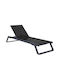 Deckchair Aluminum Tropic Dark Grey / Black 210x72x31cm.