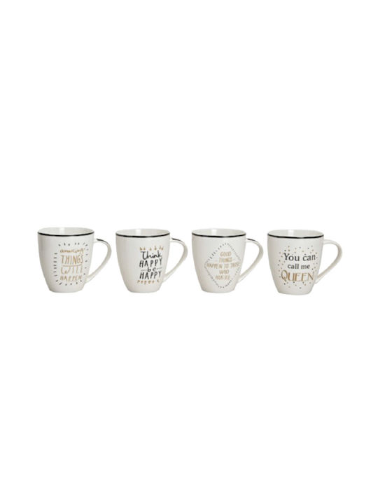 Eurocasa Ceramic Cup White 4pcs