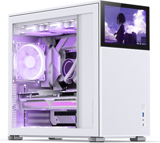 Jonsbo D41 Mesh Bildschirm Gaming Midi-Turm Computergehäuse mit Seitenfenster Weiß