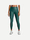 Under Armour Heat Gear 7/8 Women's Cropped Training Legging Shiny & High Waisted Coastal Teal / White