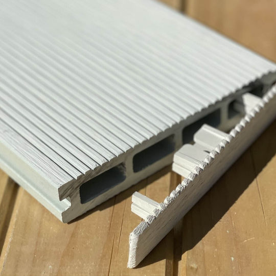 Showood WPC Cap for Garden Flooring White Beige 15x2.5cm