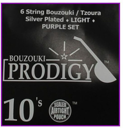 Prodigy Set of Silver Plated Strings for Bouzouki Purple 10 - 22"