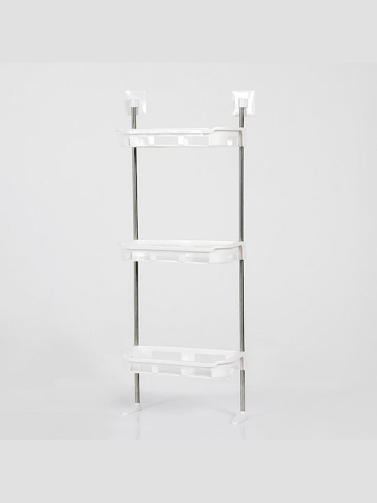 Floor Bathroom Shelf Plastic with 3 Shelves 30x14x88cm