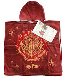 Warner Bros Poncho de plajă pentru copii Harry Potter Roșu 120 x 60cm.