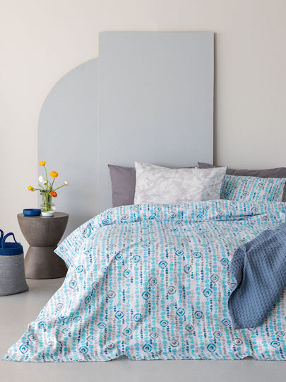 Palamaiki Sheet Sets King Size 265x260cm. FL6207 Light Blue 4pcs