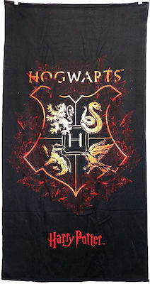Warner Bros Hogwarts Παιδική Πετσέτα Θαλάσσης Μαύρη Harry Potter 140x70εκ.