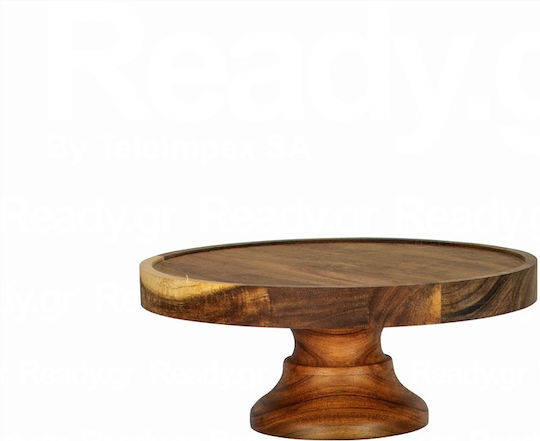 Τουρτιέρα ξύλινη φ25cm, με πόδι 8cm, Wenge με οικολ. λάδι, (χωρίς το καπάκι), GARIBALDI UWS01-248-WG