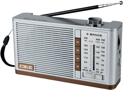CMiK MK-999BT Φορητό Ραδιόφωνο Επαναφορτιζόμενο με Bluetooth και USB Γκρι