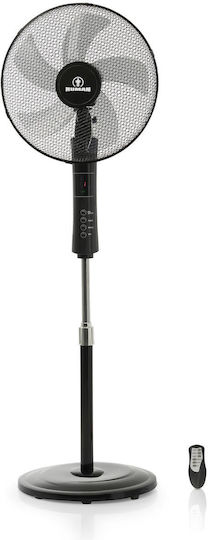 Human FS-40-12R Pedestal Fan 55W with Fan Diameter 40cm Remote Control Black
