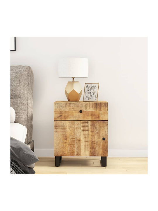 Bedside Table of Solid Wood 50x33x60cm