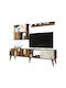 Животно помещение ТВ единица Walnut / White Д180xШ33.8xВ48.6бр
