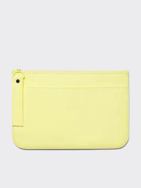 Organizer Mini Ψάθινη Γυναικεία Τσάντα Χειρός Κίτρινη