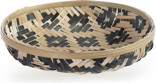 Nef-Nef Homeware Hank Διακοσμητική Πιατέλα Στρογγυλή Ξύλινη Μαύρη 30x30x7εκ.