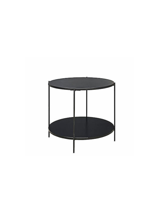 Round Metal Side Table Black L61xW61xH55cm