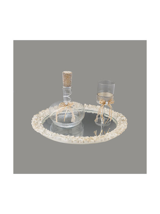 La Vista Crystal / Plastic Wedding Set with Wine Glass Beige 2pcs