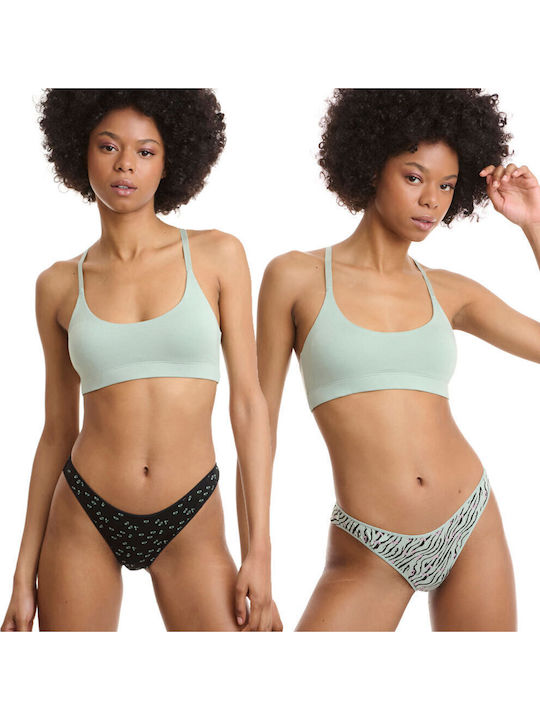 Walk Rio Bamboo Damen Brasilien 2Pack Black/Mint