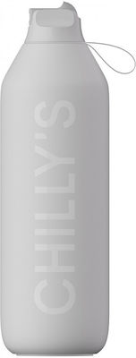 Chilly's Series 2 Sport Flasche Thermosflasche Rostfreier Stahl BPA-frei Granite Grey 1lt mit Stroh