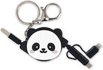 Legami Milano Charge 'N Roll - Panda Ausziehbar USB zu Blitzschlag / Typ-C Kabel Mehrfarbig 1m (TRC0001)