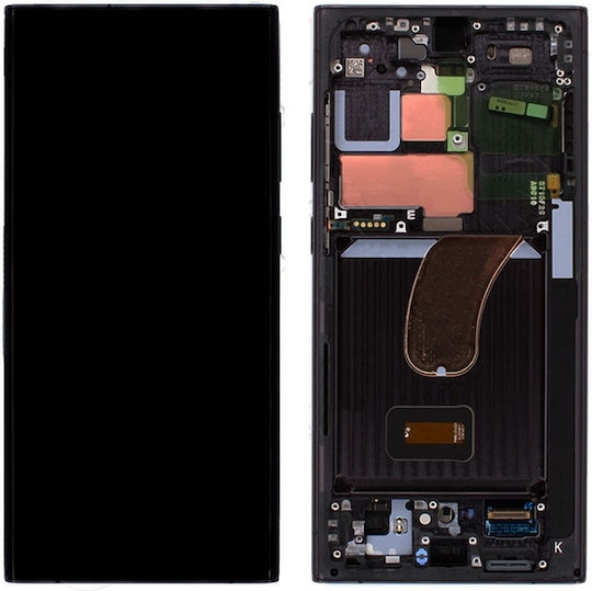 Samsung Screen with Touch Mechanism and Frame for Galaxy S23 Ultra (Phantom Black)