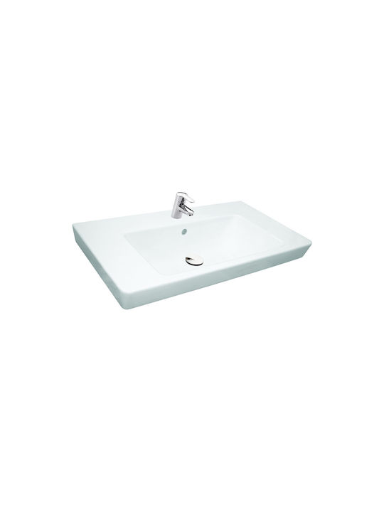 Roca Caserta Ένθετος Νιπτήρας Πορσελάνης 80x45cm Λευκός