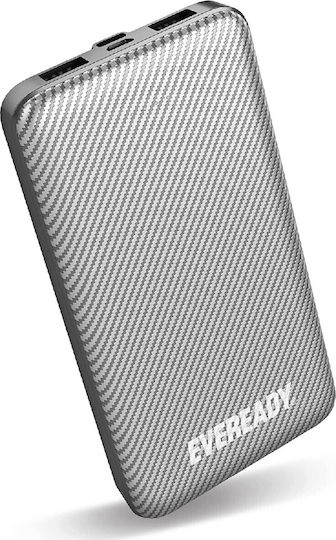 Energizer Slim Power Bank 10000mAh cu 2 Porturi USB-A Argintiu