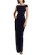 Ralph Lauren Summer Maxi Dress for Wedding / Baptism Off-Shoulder Navy Blue