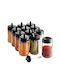 Glass Tabletop Spice Jar Transparent 12pcs