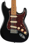 Jet Guitars JS300 Ηλεκτρική Κιθάρα 6 Χορδών με Ταστιέρα Maple και Σχήμα ST Style σε Μαύρο Χρώμα