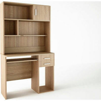 No 8 Kinder Schreibtisch mit Bibliothek aus Melamin Beiges 100x55x180cm